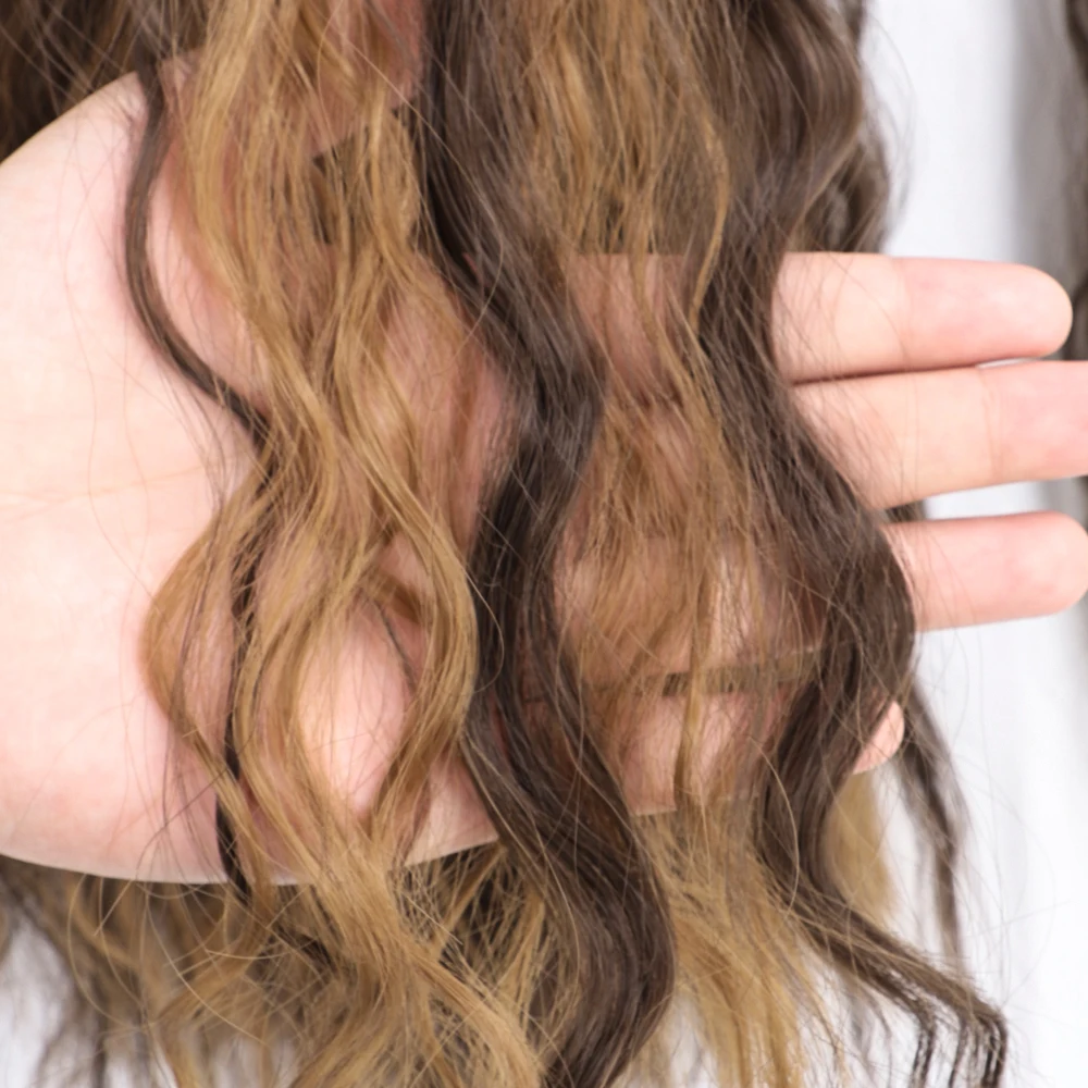 Длинный кукурузный хвост 22 дюйма волнистый Омбре/чистый синтетический конский