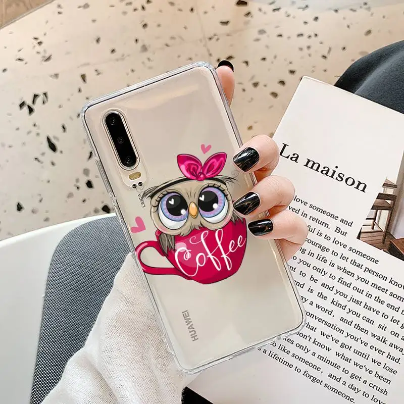 

Cartoon Girl Gifts Cute Owl Phone Cases Transparent for Samsung A71 S9 10 20 HUAWEI p30 40 honor 10i 8x xiaomi note 8 Pro 10t 11