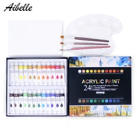 aibelle 24 colors tube acrylic paint set professional hand painted wall paint artist draw art painting drawing tools pigments