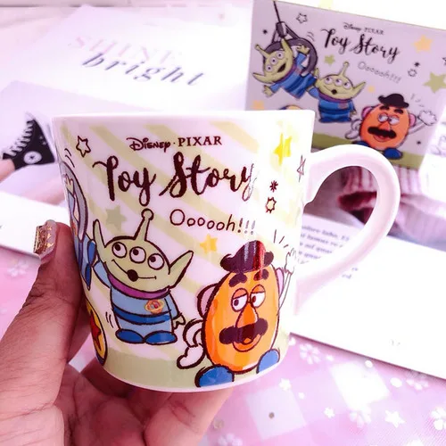 toy story with box Мультфильм Стич Русалочка Ариэль чип н Дейл Дак Мистер Картофельная головка фарфоровая керамическая чайная кофейная кружка чашка - Цвет: toy story with box