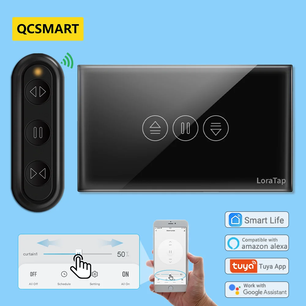 

Tuya Smart Life WiFi Curtain Blind Switch with Remote Control for Roller Shutter motor Google Home Alexa Echo Voice Control DIY