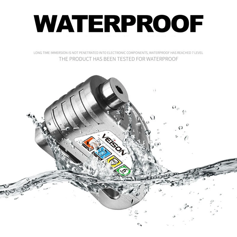 VEISON водонепроницаемый мотоциклетный сигнализатор замок стальной дисковый