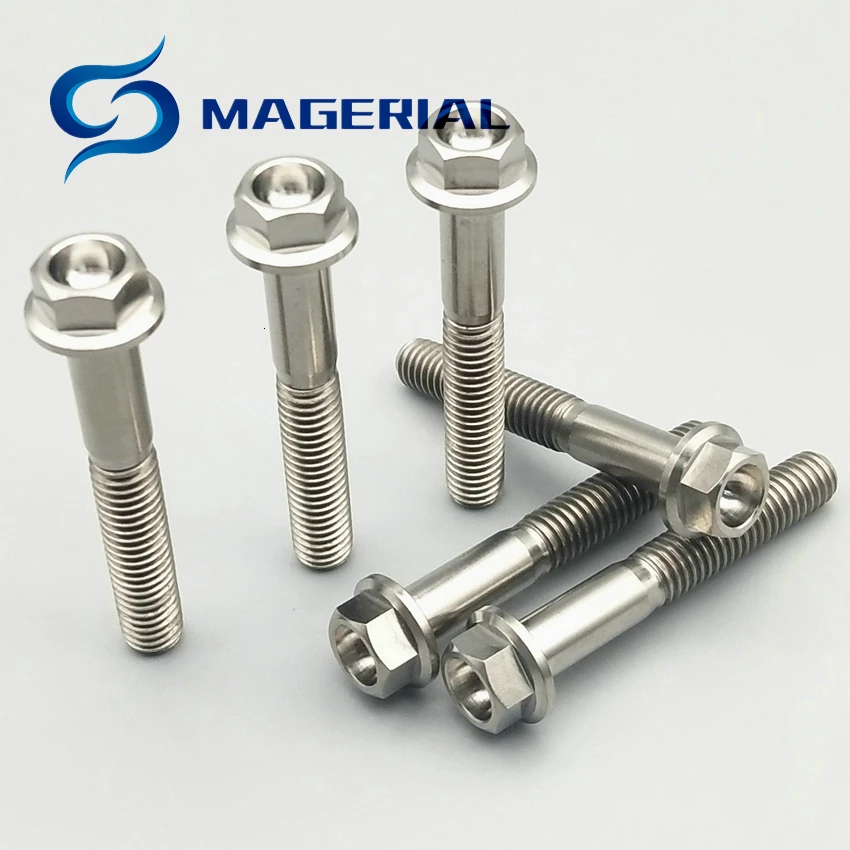 Ti Болт M6 M8 титановые болты для мотоцикла DIY MTB Ti цветная Фланцевая головка шестигранные Ti винты Ti Упаковка застежек 4 шт