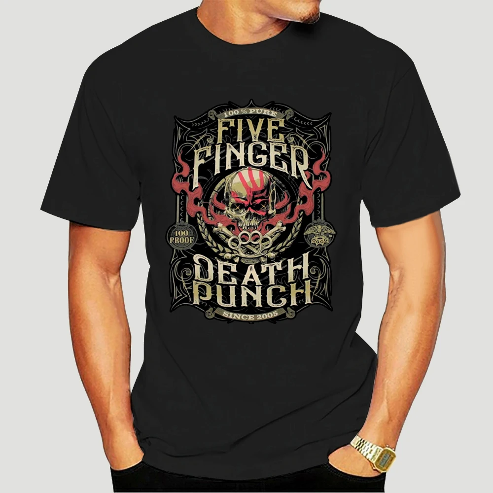 Футболка с надписью Five Finger Death Punch 100 Стильная летняя повседневная