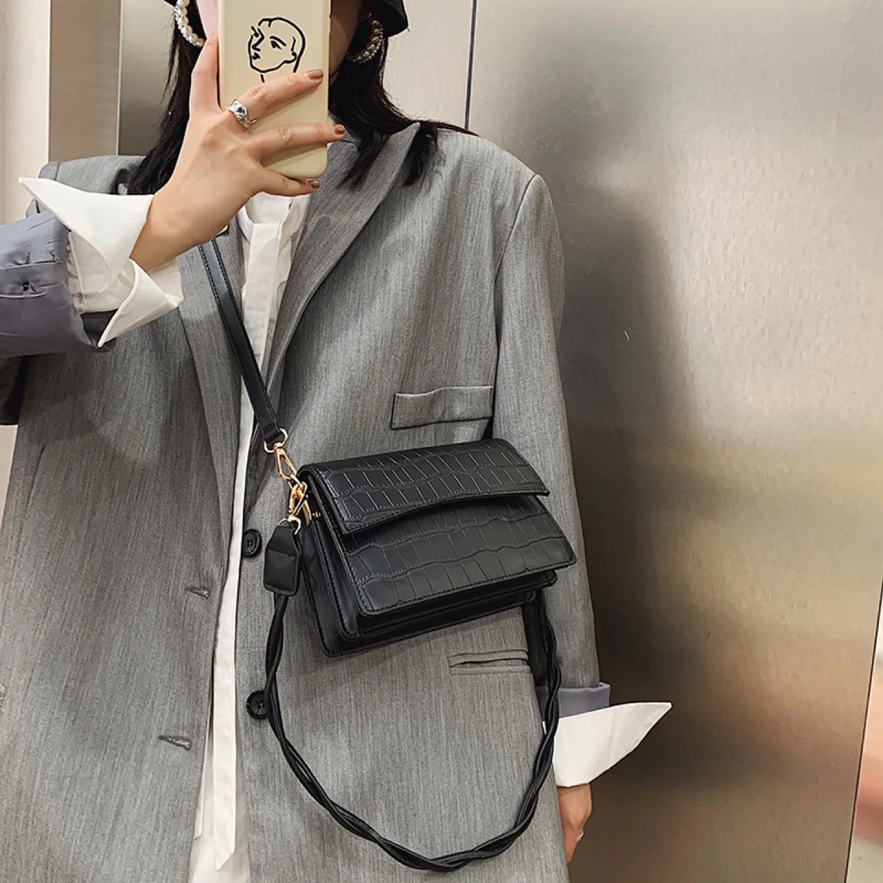 

Female Texture Bag New Fashion Niche Messenger Bag Female Crocodile Shoulder Bag Bags for Women Hand Bags