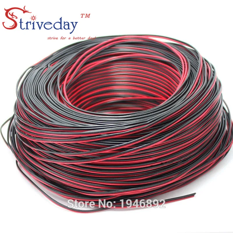 10 метров 16 4 футов Луженая Медь 24 AWG 2 pin Красный Черный Кабель ПВХ изолированный