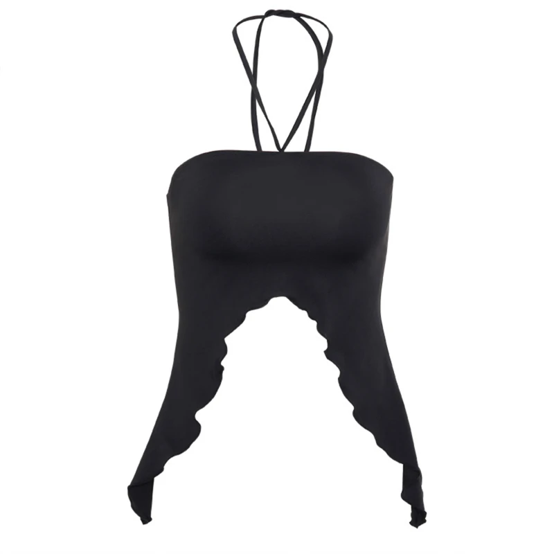 

Irregular Sexy Women Camis Halter Backless Crop Tops Summer Fashion Streetwear Club Sleeveless Off Shoulder Camisole