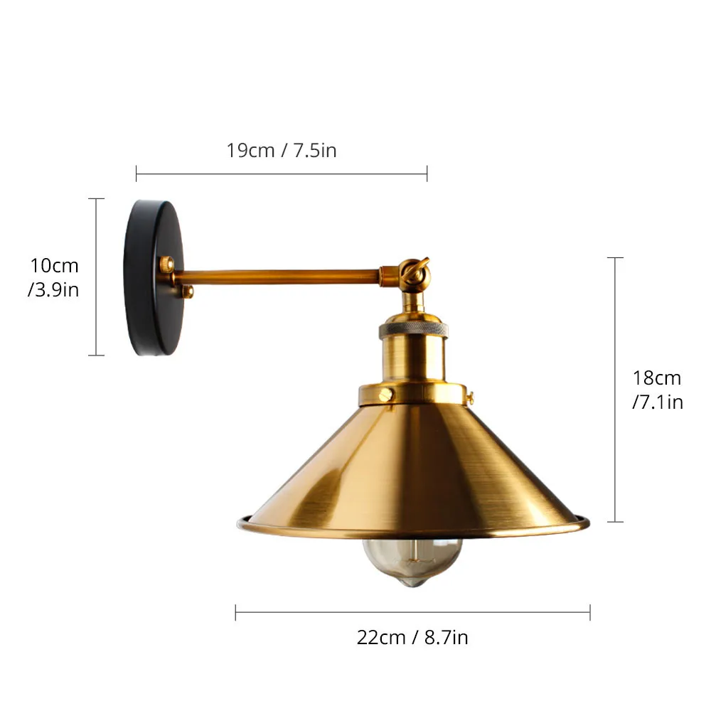 Винтажная настенная лампа Vintage Loft Led для декора дома в стиле индустриальный ретро освещение в ванной комнате с железным плафоном E27 Edison светильник на стену.