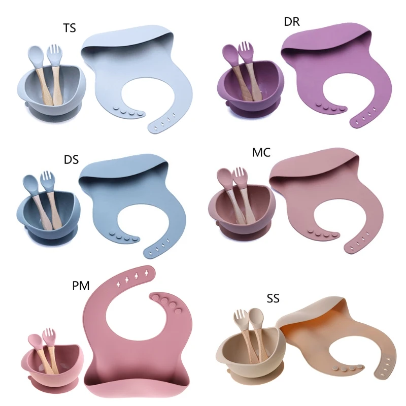 

Набор для кормления, водонепроницаемый слюнявчик из пищевого силикона, без присоски, ложка и вилка, не содержит Бисфенол А
