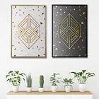 Абстрактная Геометрическая текстура холст картина черно-золотой плакат печать Роскошные Настенные картины для гостиной столовой