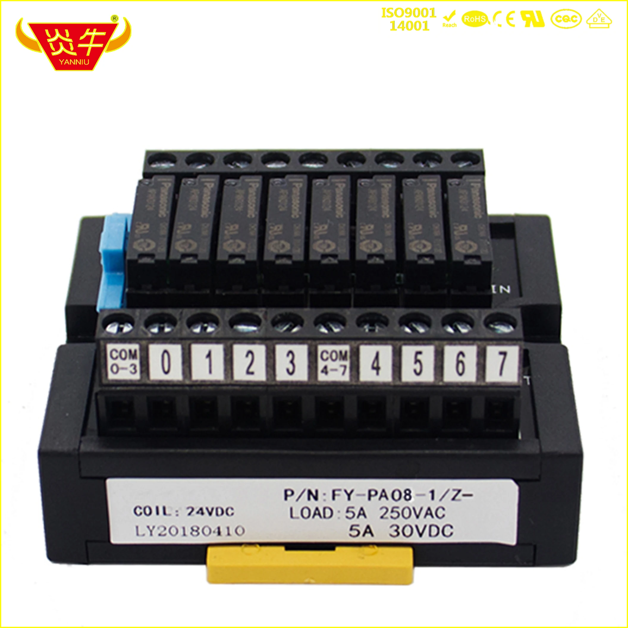 Panasonic APAN3105 APAN3112 APAN3124  Slim relay   8 channel DIN Mounted relay module  Industrial control  for PLC  YANNIU
