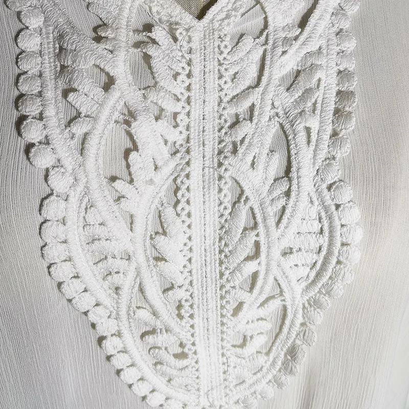 

New Bikini cover up White Chiffon Lace Beach Tunic Sarong Swimsuit Cover up 2021 Pareos de Playa Mujer Women Swimwear Cover-up