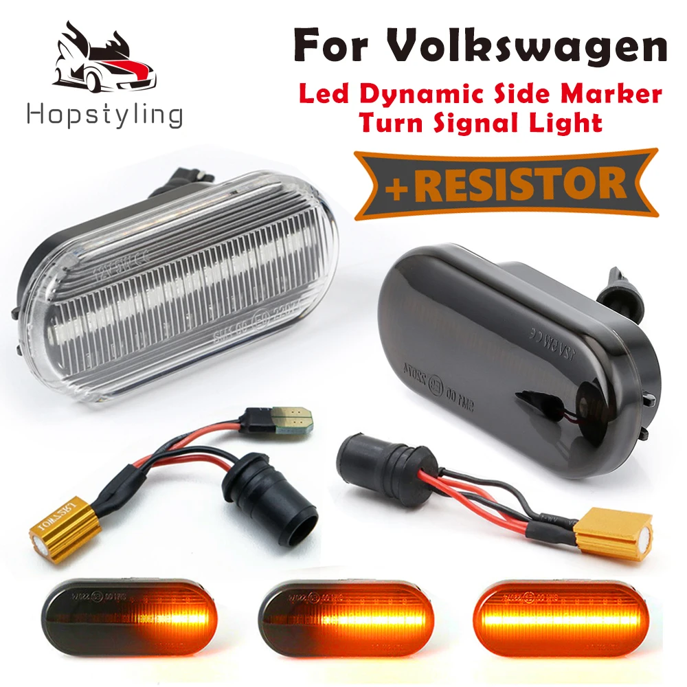 

Dynamic Led Side Marker Turn Signal Light Sequential Blinker Lamp For VW T5 Caddy Golf 3 4 Passat Amarok Up Polo Fox Beetle Lupo