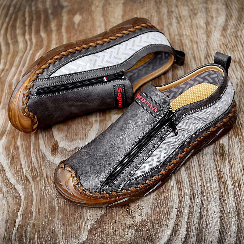 Мужские походные туфли на молнии Мужская прогулочная тренировочная обувь лоферы