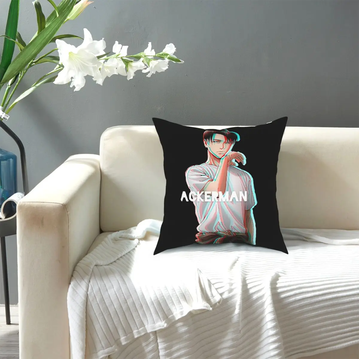 

Levi Ackerman Attack On Titan Snk Attack On Titan Square Pillow Case Polyester Decorative Pillow Funny Pillowcover Home Decor