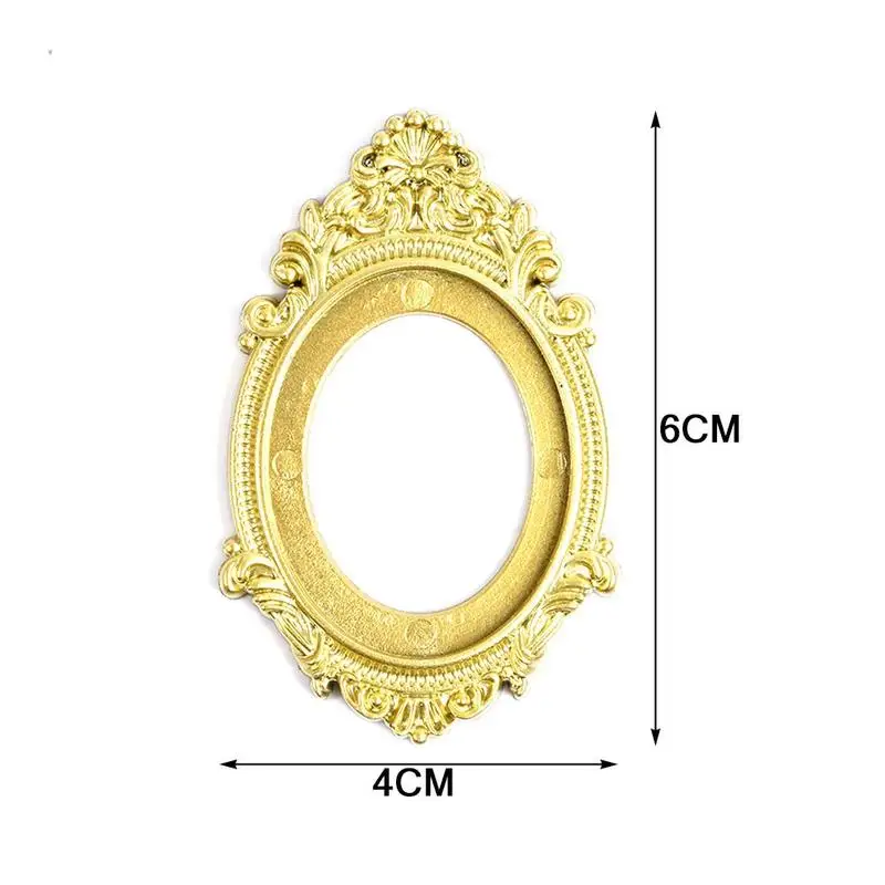 

1/12 Dollhouse Mini Furniture Simulation Oval Frame Model Toy Kids Diy Doll House Photo Frame Decoration Dollhouse Accessories