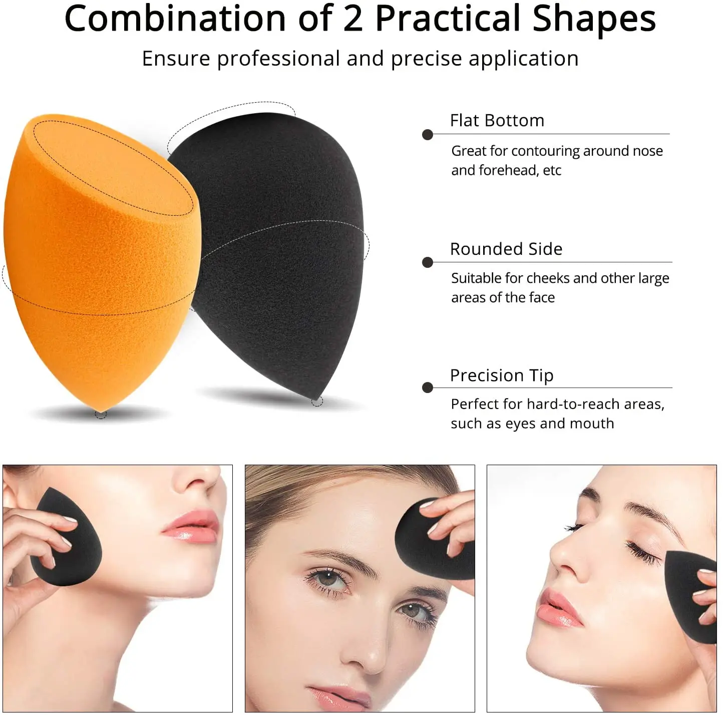 

NEW10 PCS Makeup Sponge Latex Free Blender Beauty Sponge Makeup Sponge Set For Foundation Concealer Powder Dual-use Makeup Tools