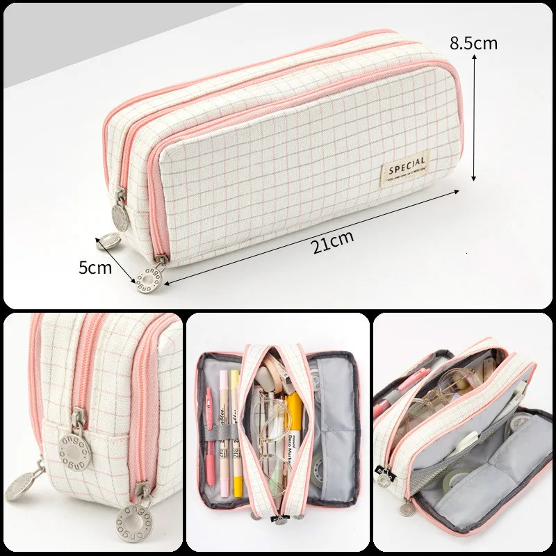 

Large Capacity Pencil Case Kawaii Canvas Pencilcase School 40Pcs Pen Case Supplies Pencil Bag School Box Pencil Pouch Stationery