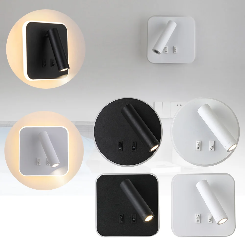 Скандинавский светодиодный настенный светильник с переключателем 3 Вт Точечный 6