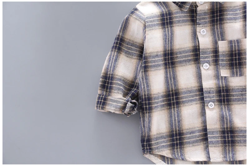 IENENS Kids Shirt Clothes Spring Thin Blouses Clothing Infant Boy Plaid Cotton Tops 1 2 3 4 Years Kids Long Sleeves Shirt