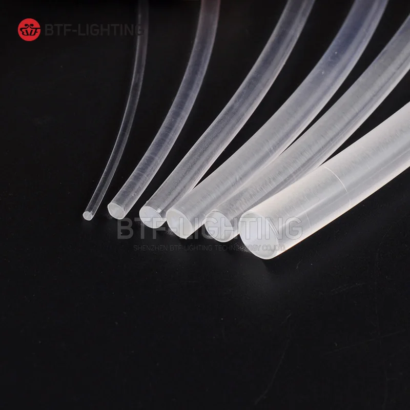 1.5mm/2.0mm/2.5mm/3.0mm/4.0mm/ 5.0mm/6.0mm/8.0mm 5meters Side Glow fiber optic cable for car decoration