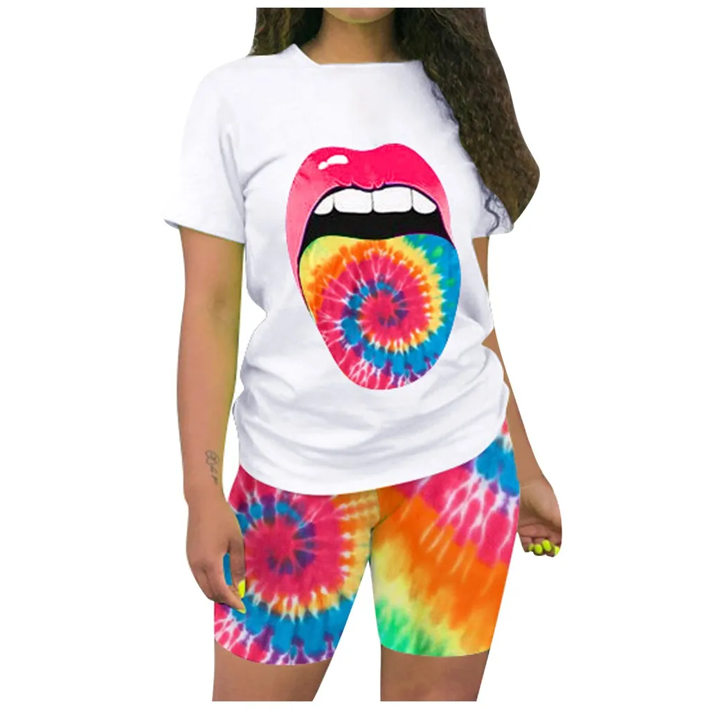 Женский спортивный костюм из двух предметов повседневный короткий топ на