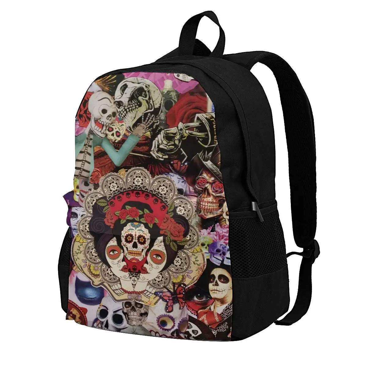 

Dance With Me Day Of The Dead Backpacks Mexican Traditional Workout Runner Large Backpack Funny Polyester Bags