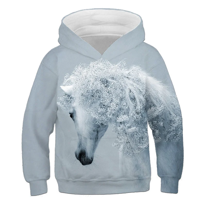 

European and American Trend 3D Three-dimensional Pattern Printing Hoodie Children's Loose Hooded Sweater