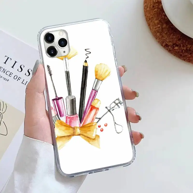 

Cosmetics Makeup Lipstick Nail Polish Phone Case For iphone 12 5 5s 5c se 6 6s 7 8 plus x xs xr 11 pro max mini