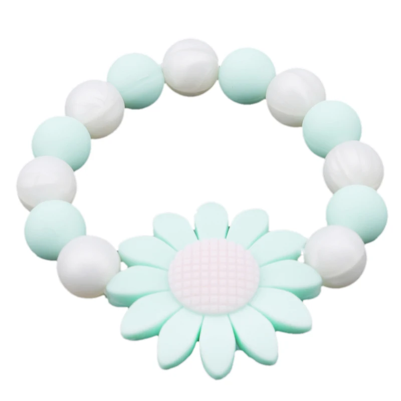 

Baby Nursing Bracelets Silicone Teether Teething Flower Rattles Toys Baby Teether Toddler Bracelets Stroller Toys Accessories