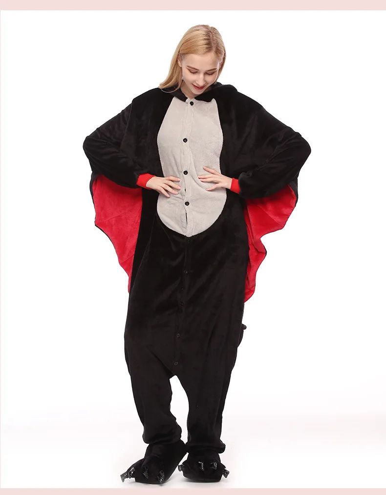 Kigurumi Black Bat onesies Pajamas Sets animal costume Pyjamas Unisex Cartoon Cosplay character pijamas sleepwear