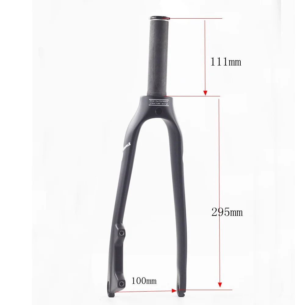 20inch 111 with nut Silverock Карбоновая вилка 1" 20" 406 451 Суппорт тормозной диск тормоза 74 мм 100 мм Minivelo жесткие вилки для детей BMX складывающиеся велосипеды матовые - Цвет: 20inch 111 with nut