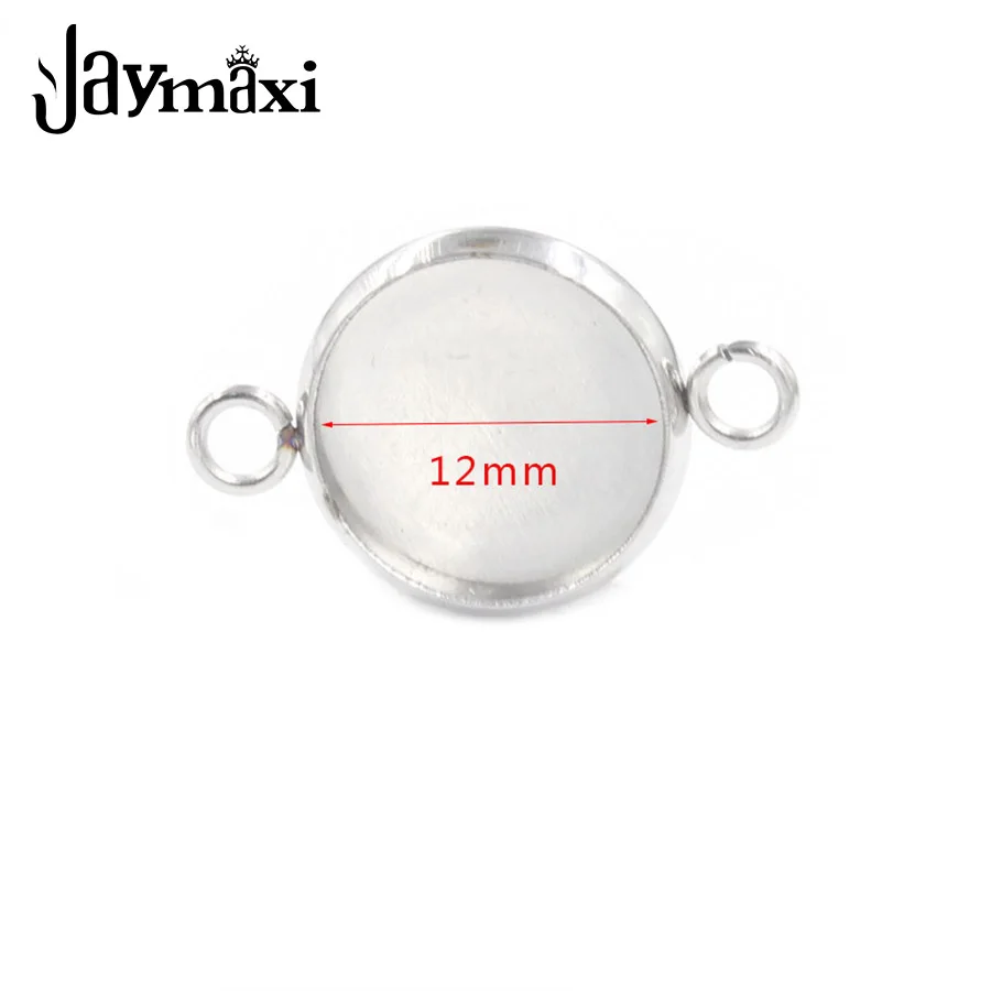 

Jaymaxi 12 мм 8 мм 10 мм соединитель из нержавеющей стали аксессуары и украшения круглый Форма базовые настройки полукруглый неограненный камень ...