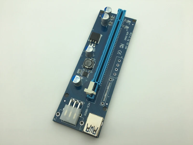Новый Райзер карты PCI E 1x до 16x удлинитель с светодиодный свет 60 см USB 3 0 переходная