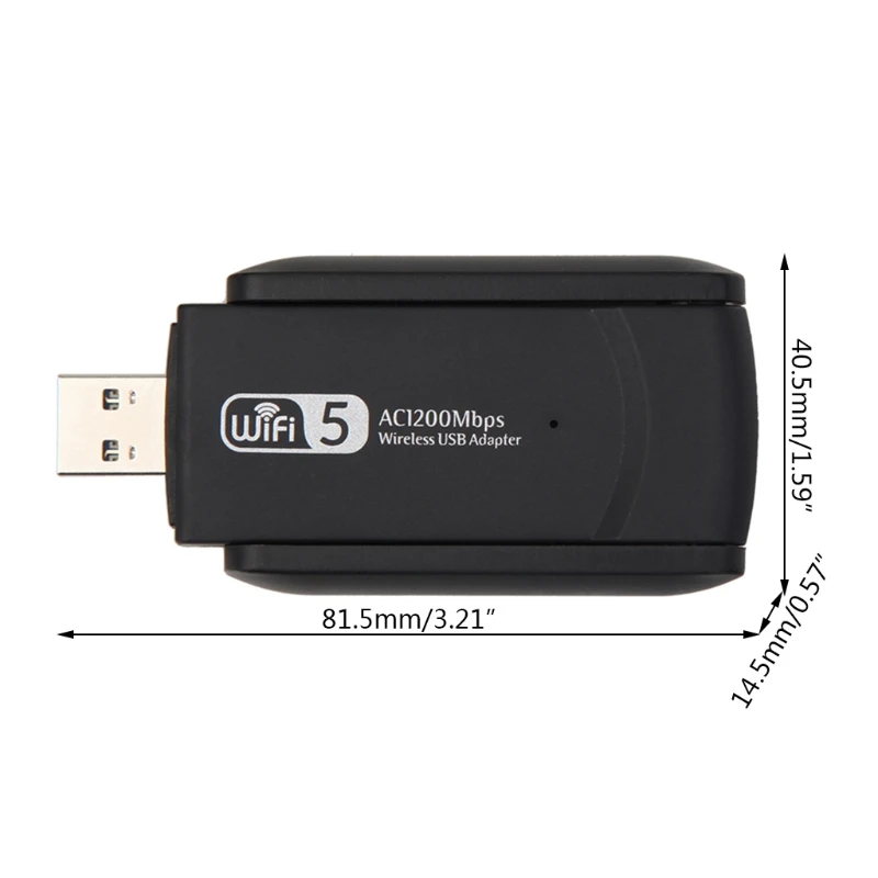 

RTL8812 Wireless Dual Band 2.4G 5.8G WiFi Ethernet Adapter 1200Mbps Network- Card with Dual Antenna USB3.0 Receiver for Computer