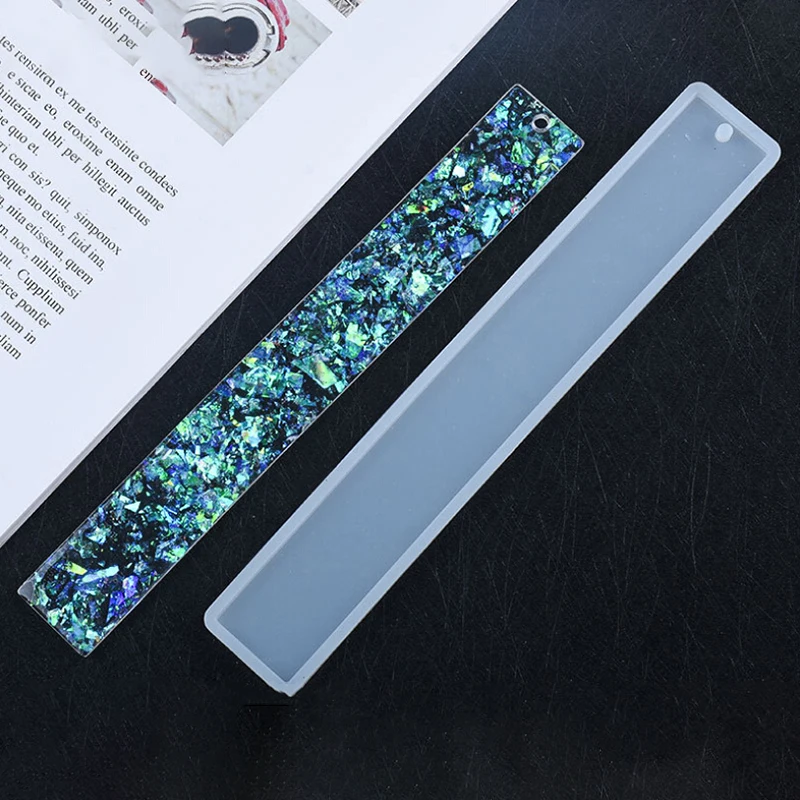 

3pc Craft DIY Transparent UV Resin Liquid Silicone Mold Rectangle Bookmarks Resin Molds For DIY Pendant Charms Making Jewelry