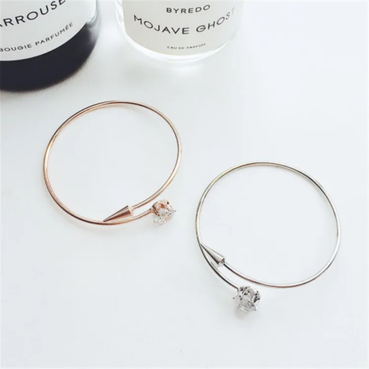 Простой дизайн в Корейском стиле маленький браслет для ногтей с хвостом открытый