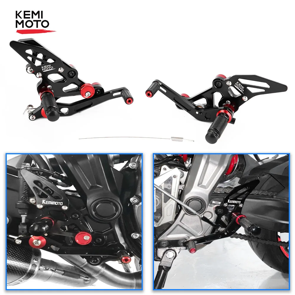 

KEMiMOTO For Yamaha MT 07 FZ07 MT07 CNC Adjustable Rear Set Rearsets Footrest for YAMAHA MT-07 FZ-07 FZ 07 2014 2015 2016 2017