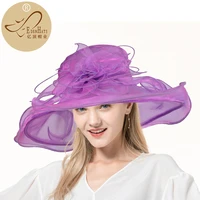 hot sale high quality ladies graceful organza church hats for summer s10 4062