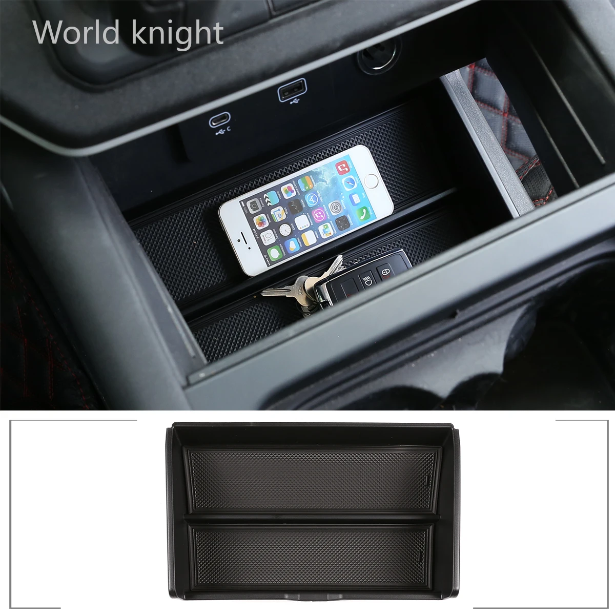 

For Land Rover Defender 110 2020-22 ABS Car Styling Car Center Console Lower Storage Armrest Box Black Car Interior Accessories