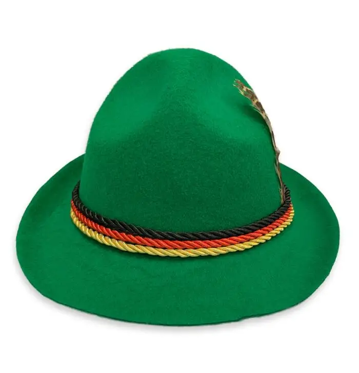 green hat Индивидуальный размер menмужской модный костюм для Октоберфеста баварский немецкий пивной костюм Одежда для косплея(клетчатая рубашка+ комбинезон - Цвет: green hat