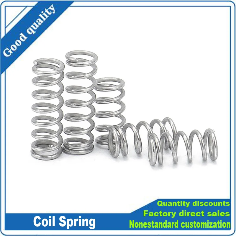 10pcs 304 Stainless Steel Coil Springs Wire dia 0.7 0.8mm*5 6 7 8 9-12mm*5-50mm Small Compression Spring Return Helica Springs