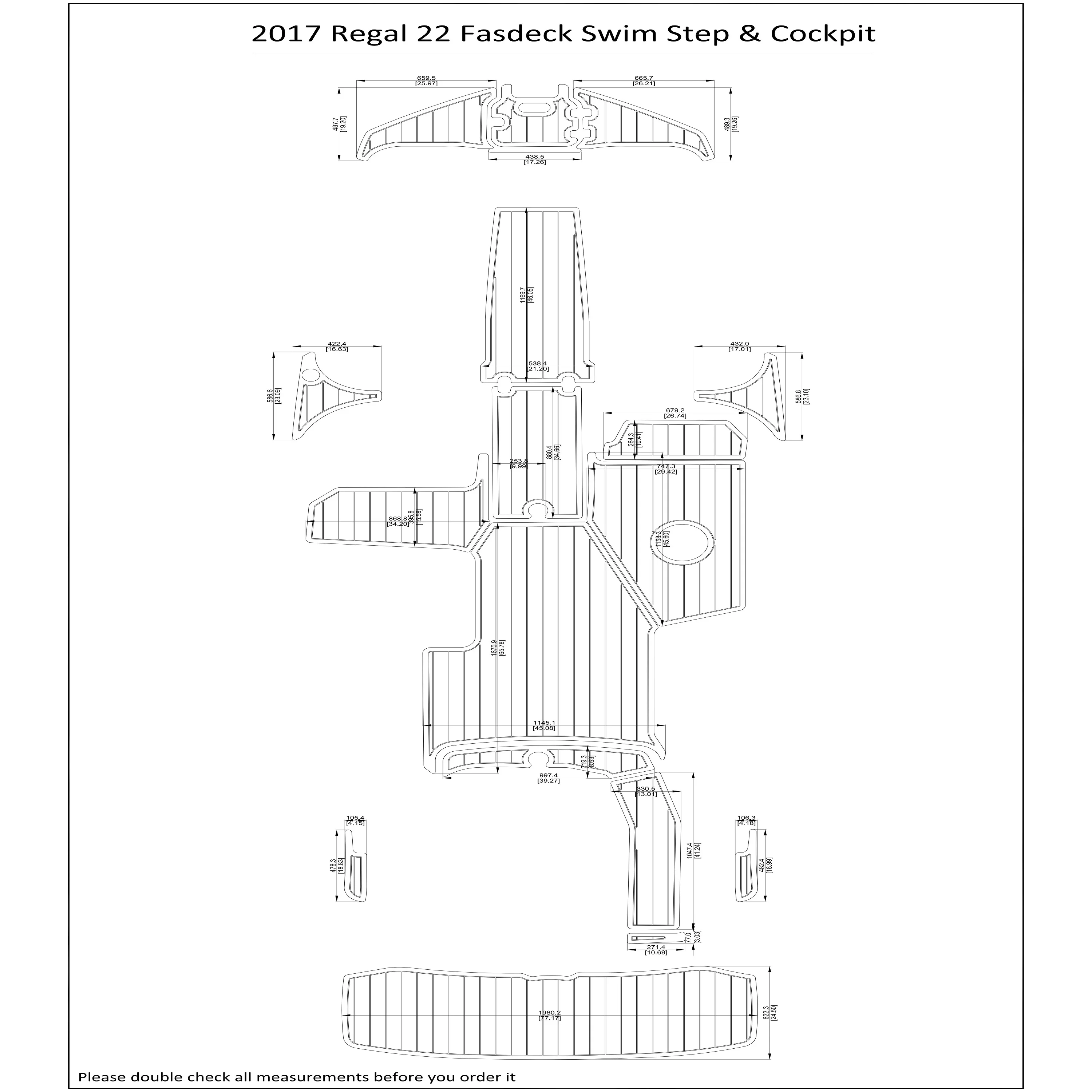 

2017 Regal 22 Fasdeck Swim Step Cockpit Boat EVA Faux Foam Teak Deck Floor Pad