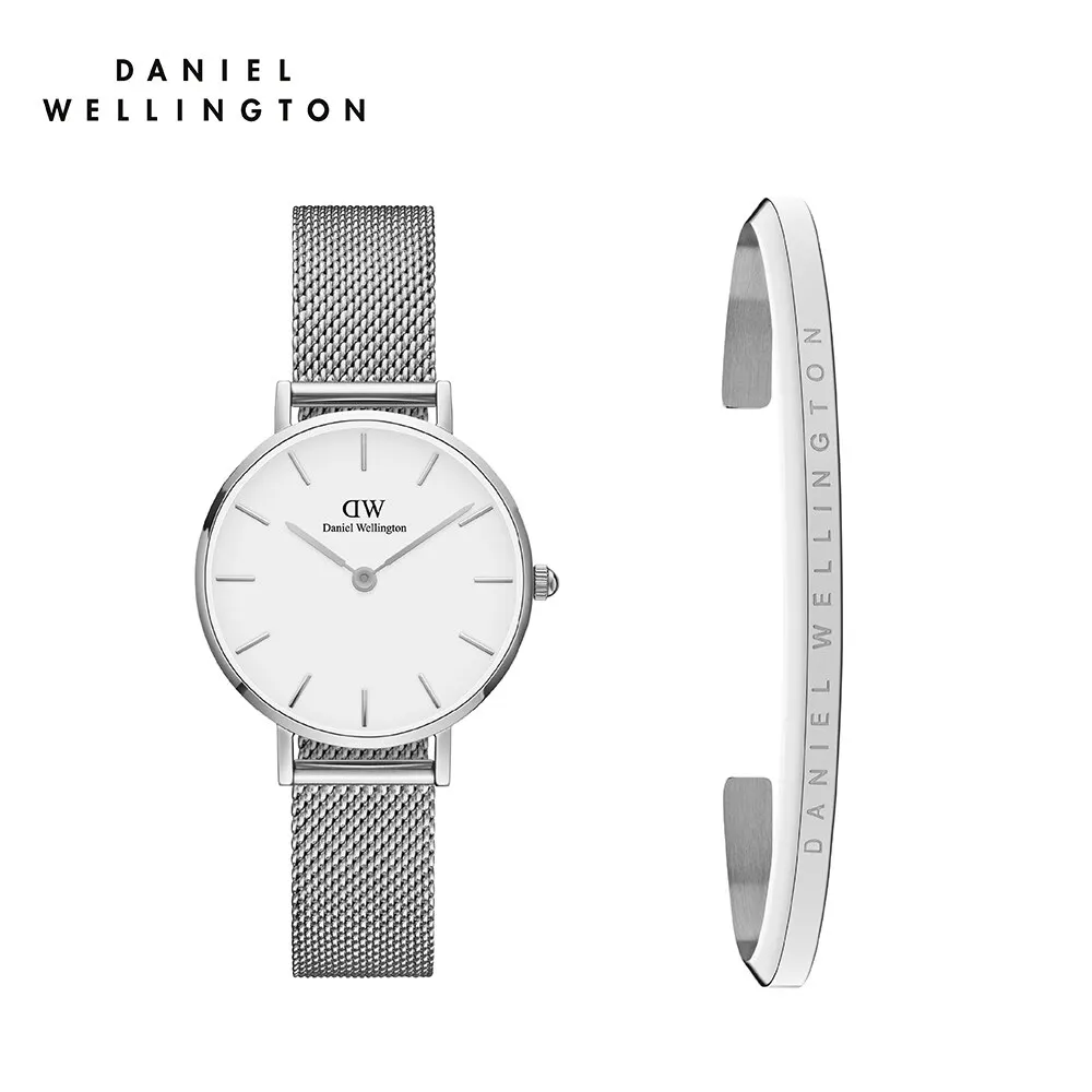 Комплект: часы Daniel Wellington Petite Sterling 28 мм и браслет Classic Bracelet размер S | Наручные