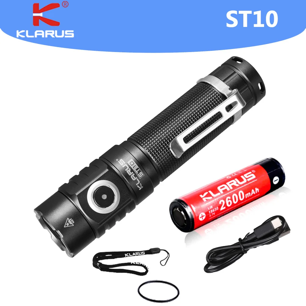 Новинка супер яркий компактный перезаряжаемый фонарик KLARUS ST10 CREE XM-L2 U2 LED 1100 люмен