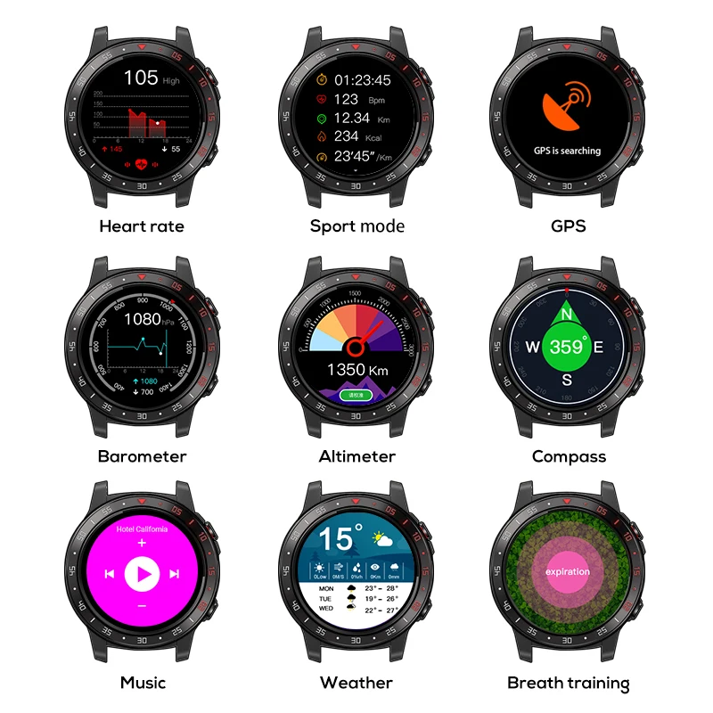 Смарт часы North Edge мужские цифровые спортивные водонепроницаемые с GPS Bluetooth