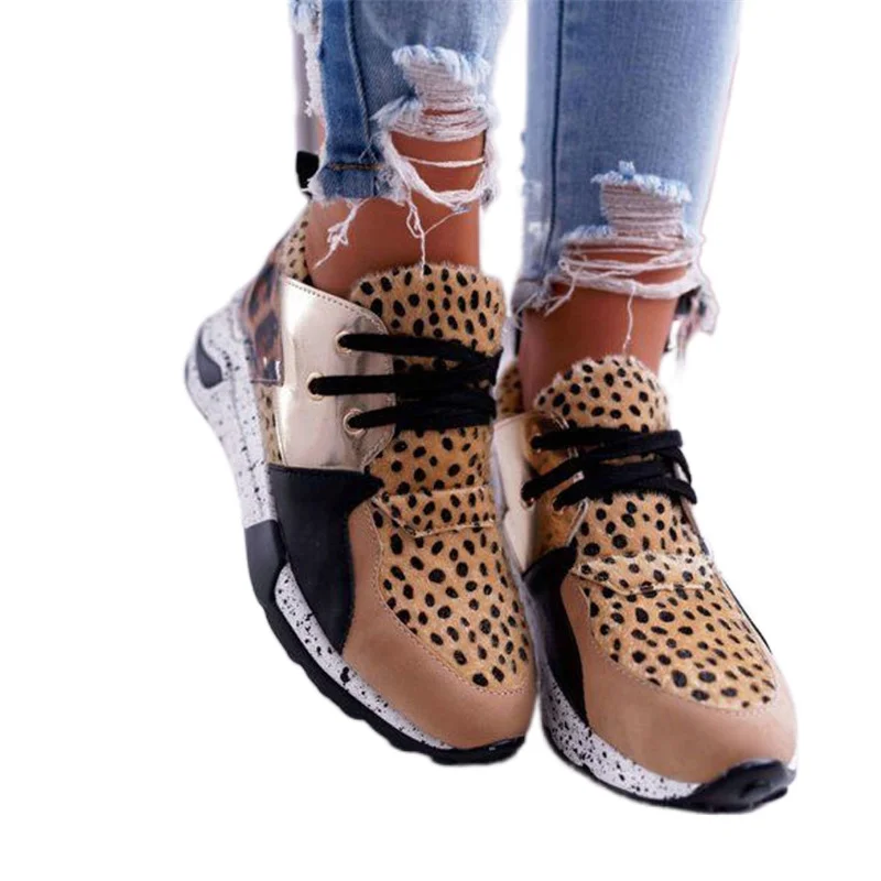 

Good Quality Summer Women's Platform Sneakers Color Matching Wedges Thickshoes for Women Leopard Female Shoes Puls Size43 Free