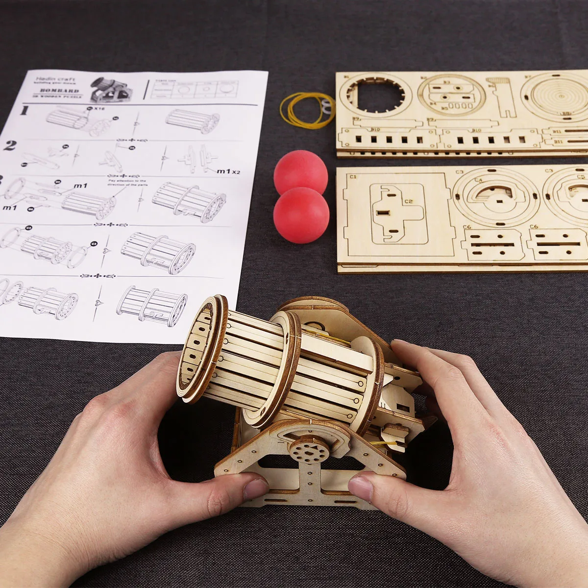 

Cannon Model Siege Artillery Mechanical 3D Wooden Puzzle Toy Kit Creative Brain Teaser Birthday Gift For Children