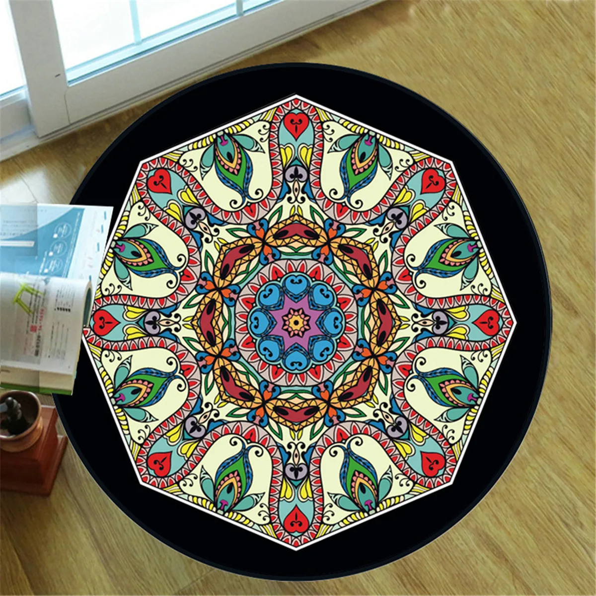 

Bohemian Psychedelic Square Anti-Skid Area Floor Mat 3D Rug Non-slip Mat Dining Room Living Room Soft Bedroom Carpet 06