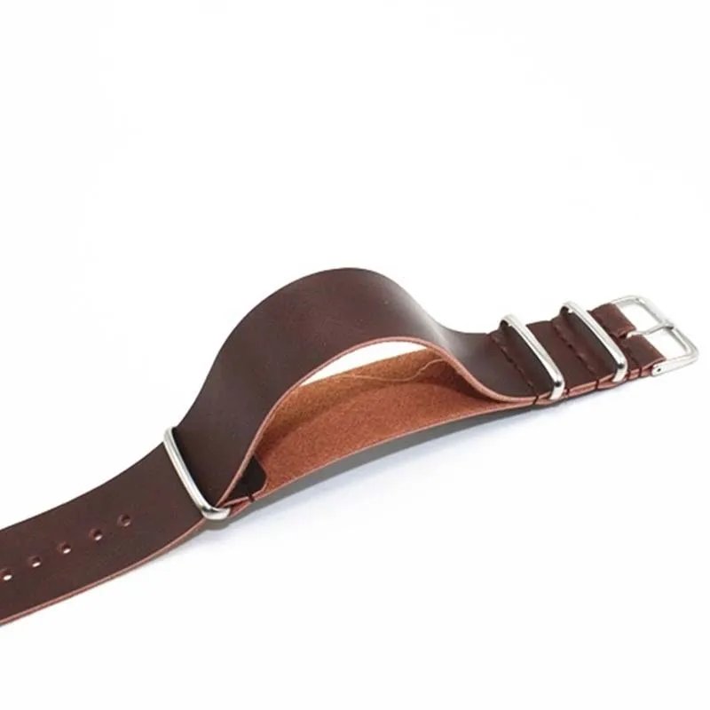 High Quality Leather ZULU Strap Strap NATO Imitation Leather Strap 18mm 20mm 22mm 24mm Watch Adjustment Replacement Accessories